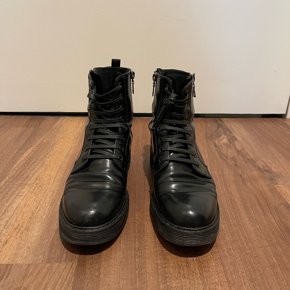Prada black combat boots